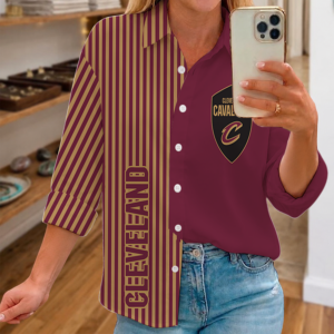 Limited Edition – Customized NBA Cleveland Cavaliers Women Casual Shirt For Fan