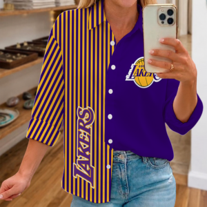 Limited Edition – Customized NBA Los Angeles Lakers Women Casual Shirt For Fan