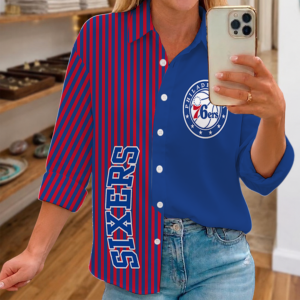 Limited Edition – Customized NBA Philadelphia 76Ers Women Casual Shirt For Fan