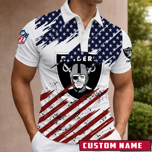 Limited Edition – Customized NFL Las Vegas Raiders Polo Shirt - Image 2