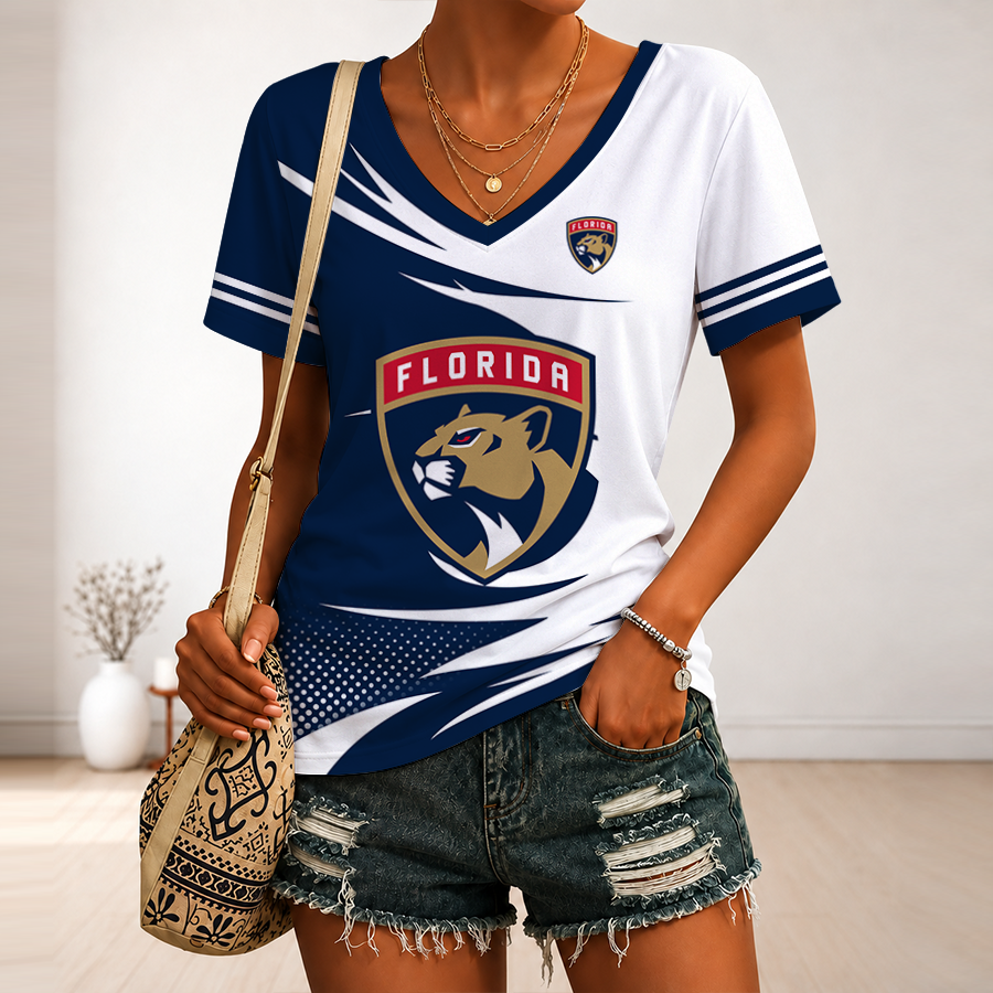 Limited Edition – Customized NHL Florida Panthers V-Neck Female Shirt