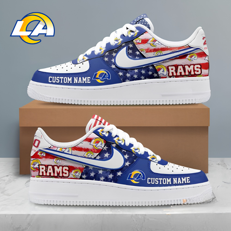 Limited Edition – Customized NFL Los Angeles Rams Af1 Shoes