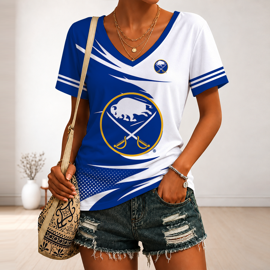 Limited Edition – Customized NHL Buffalo Sabres V-Neck Female Shirt