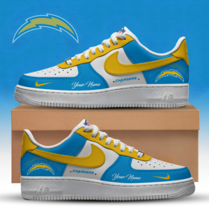 Limited Edition – Customized NFL Los Angeles Chargers Af1 Sneakers