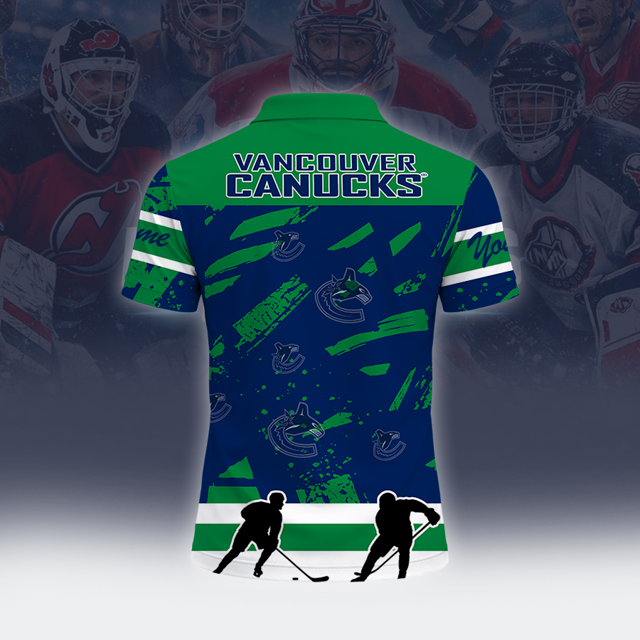 Limited Edition – Customized NHL Vancouver Canucks Polo Shirt - Image 2