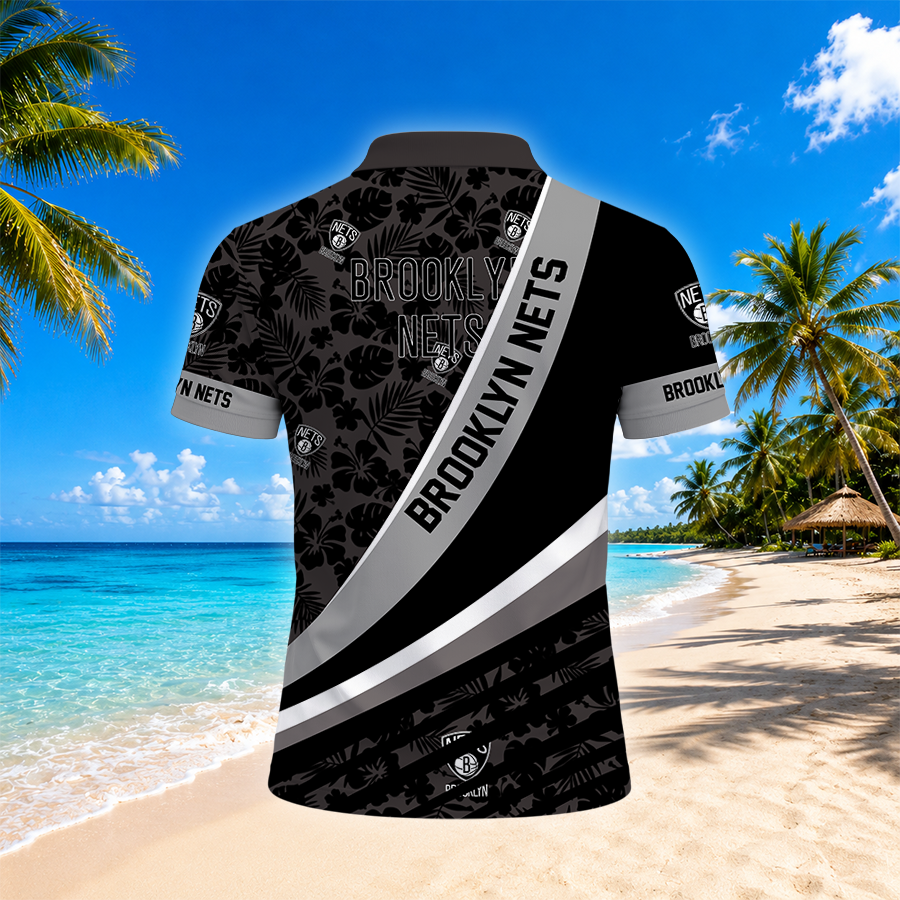 Limited Edition – Customized NBA Brooklyn Nets Polo Shirt - Image 2