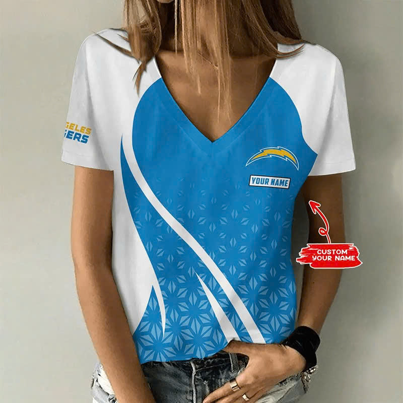 Limited Edition – Customized NFL Los Angeles Chargers V-Neck Female Shirt