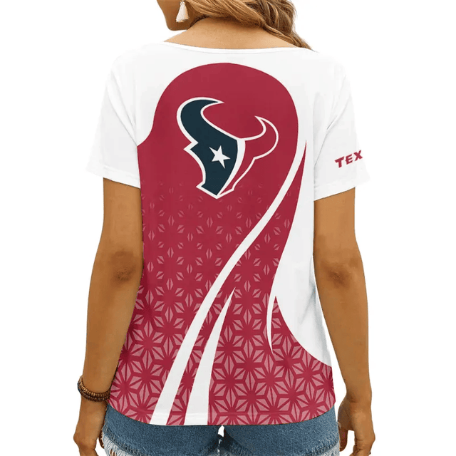 Limited Edition – Customized NFL Houston Texans V-Neck Female Shirt - Image 2