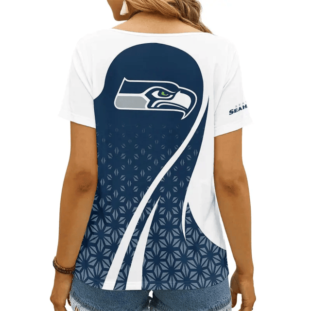 Limited Edition – Customized NFL Seatlle Seahawks V-Neck Female Shirt - Image 2