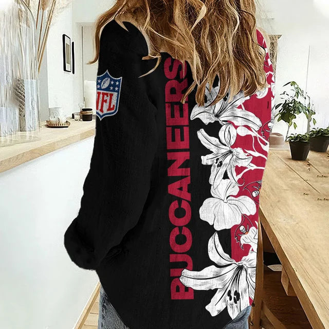 Limited Edition – Customized NFL Tampa Bay Buccaneers Women Casual Shirt For Fan - Image 2