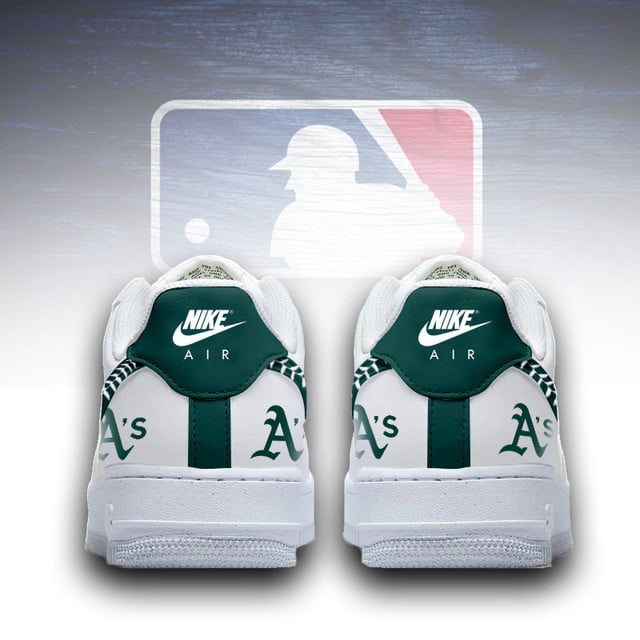 Limited Edition – Customized MLB Oakland Athletics Af1 Sneakers - Image 3