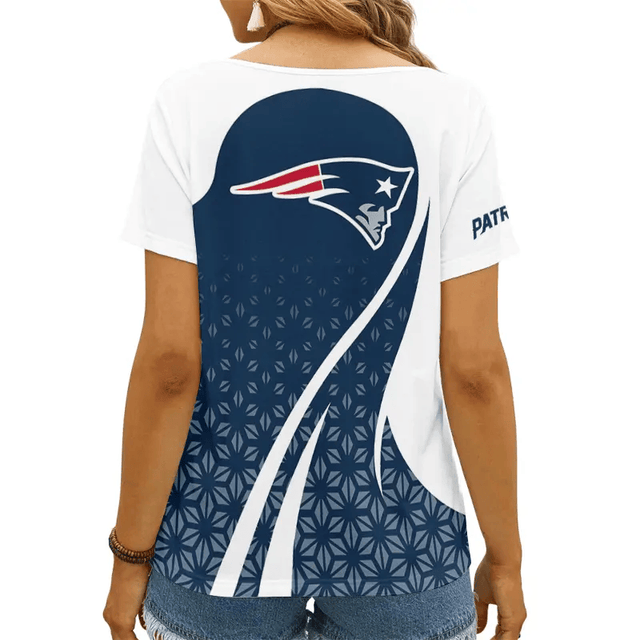Limited Edition – Customized NFL New England Patriots V-Neck Female Shirt - Image 2