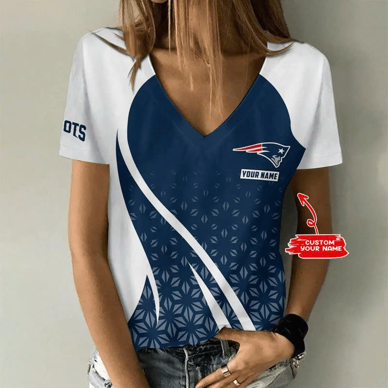 Limited Edition – Customized NFL New England Patriots V-Neck Female Shirt