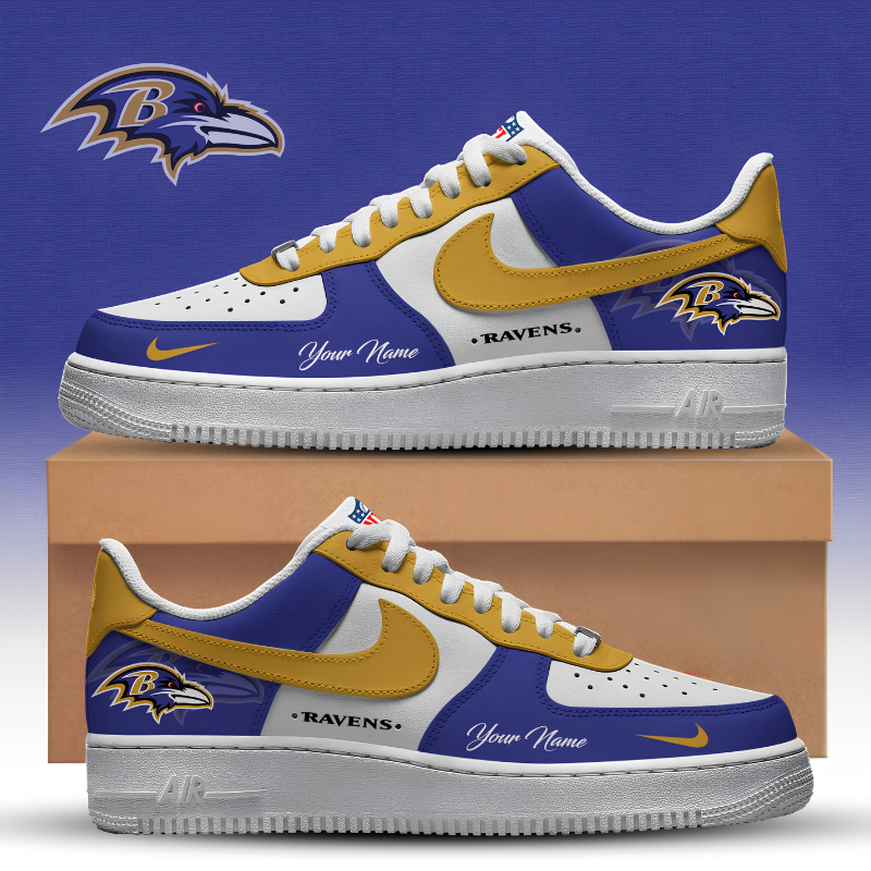 Limited Edition – Customized NFL Baltimore Ravens Af1 Sneakers