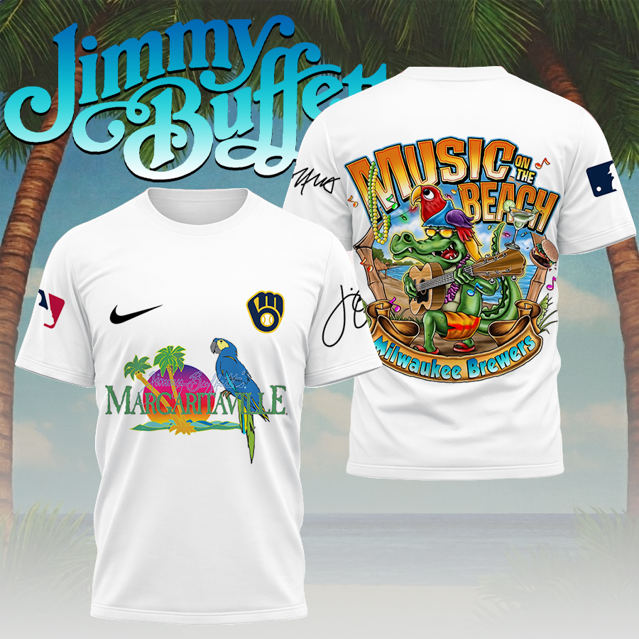 Limited Edition – Customized MLB Milwaukee Brewers X Jimmy Buffett T-Shirt, Hoodie, Zip Hoodie - Image 2