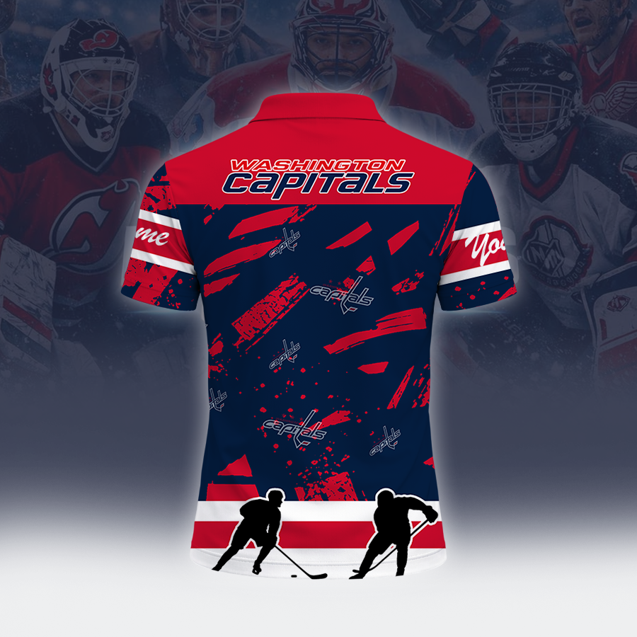 Limited Edition – Customized NHL Washington Capitals Polo Shirt - Image 2