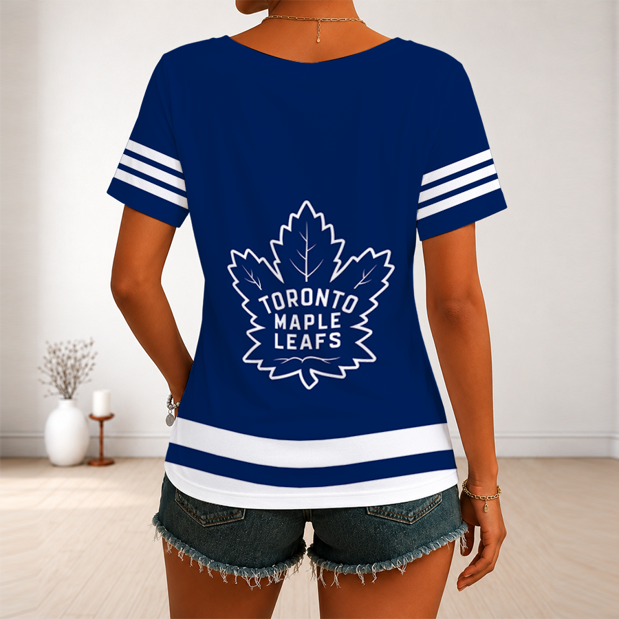 Limited Edition – Customized NHL Toronto Maple Leafs V-Neck Female Shirt - Image 2