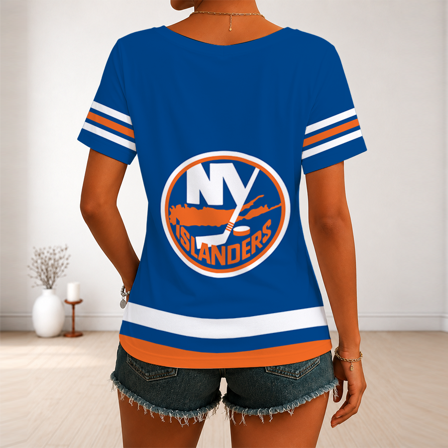 Limited Edition – Customized NHL New York Islanders V-Neck Female Shirt - Image 2