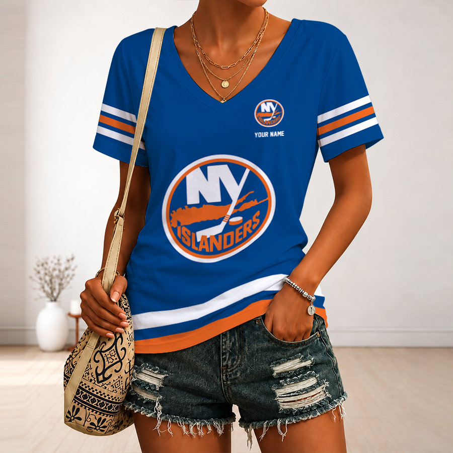 Limited Edition – Customized NHL New York Islanders V-Neck Female Shirt