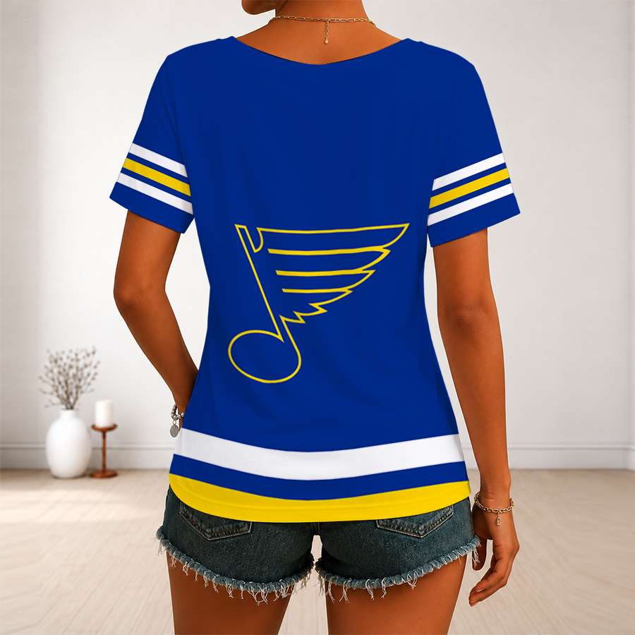 Limited Edition – Customized NHL St. Louis Blues V-Neck Female Shirt - Image 2