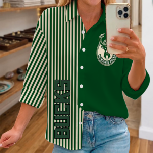 Limited Edition – Customized NBA Milwaukee Bucks Women Casual Shirt For Fan