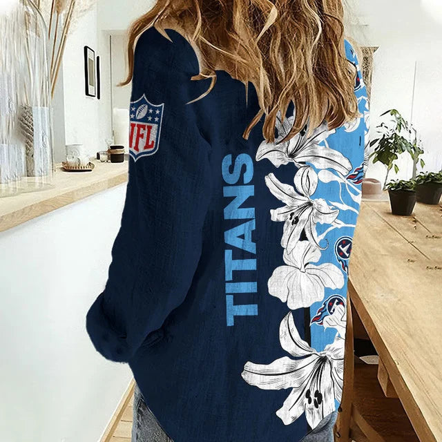Limited Edition – Customized NFL Tennessee Titans Women Casual Shirt For Fan - Image 2