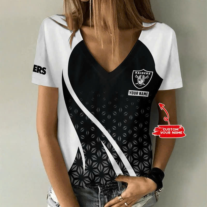 Limited Edition – Customized NFL Las Vegas Raiders V-Neck Female Shirt