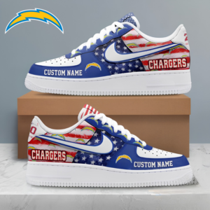 Limited Edition – Customized NFL Los Angeles Chargers Af1 Shoes