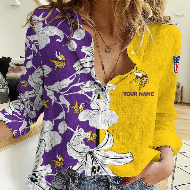 Limited Edition – Customized NFL Minnesota Vikings Women Casual Shirt For Fan