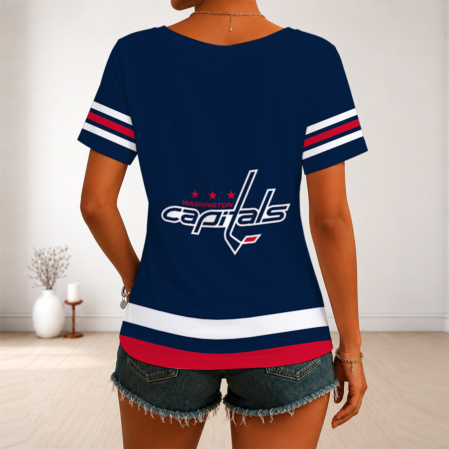 Limited Edition – Customized NHL Washington Capitals V-Neck Female Shirt - Image 2