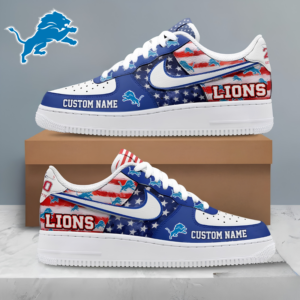 Limited Edition – Customized NFL Detroit Lions Af1 Shoes