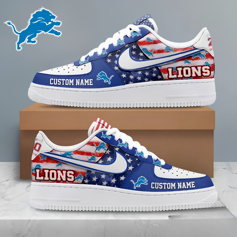 Limited Edition – Customized NFL Detroit Lions Af1 Shoes