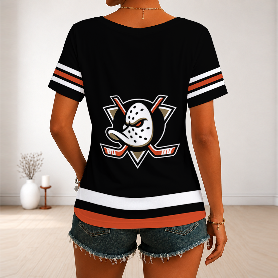 Limited Edition – Customized NHL Anaheim Ducks V-Neck Female Shirt - Image 2