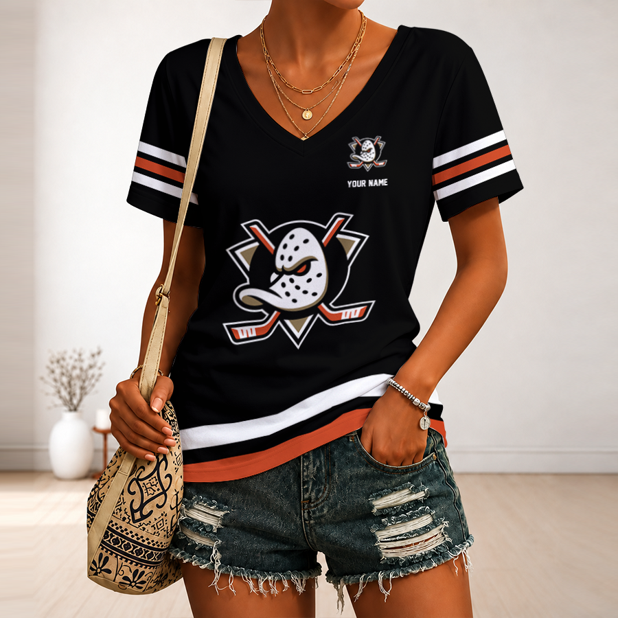 Limited Edition – Customized NHL Anaheim Ducks V-Neck Female Shirt