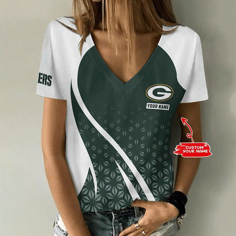 Limited Edition – Customized NFL Green Bay Packers V-Neck Female Shirt