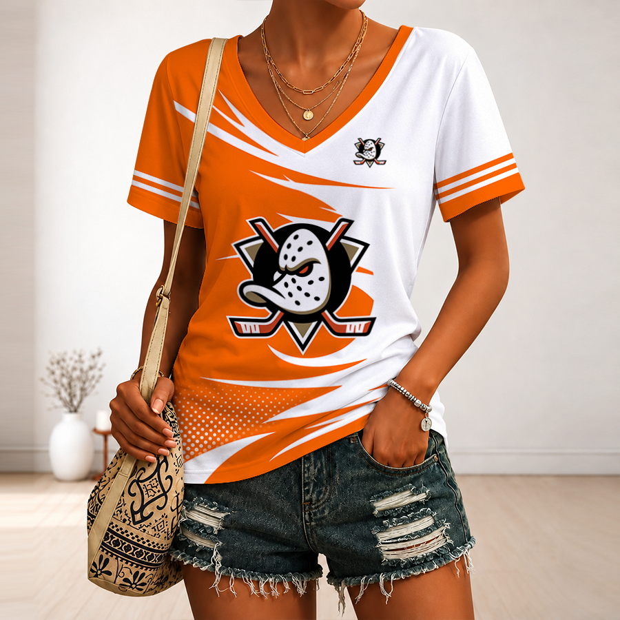 Limited Edition – Customized NHL Anaheim Ducks V-Neck Female Shirt