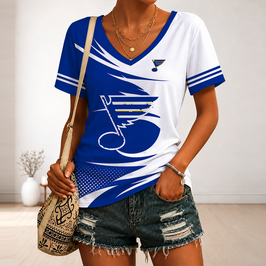 Limited Edition – Customized NHL St. Louis Blues V-Neck Female Shirt
