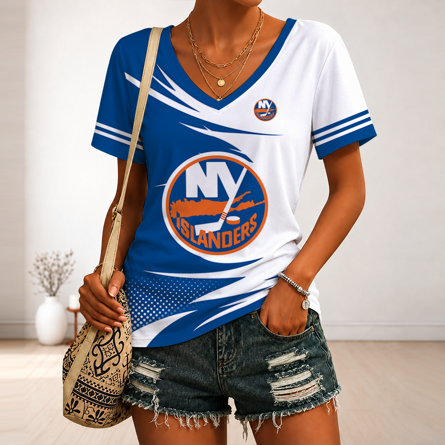 Limited Edition – Customized NHL New York Islanders V-Neck Female Shirt