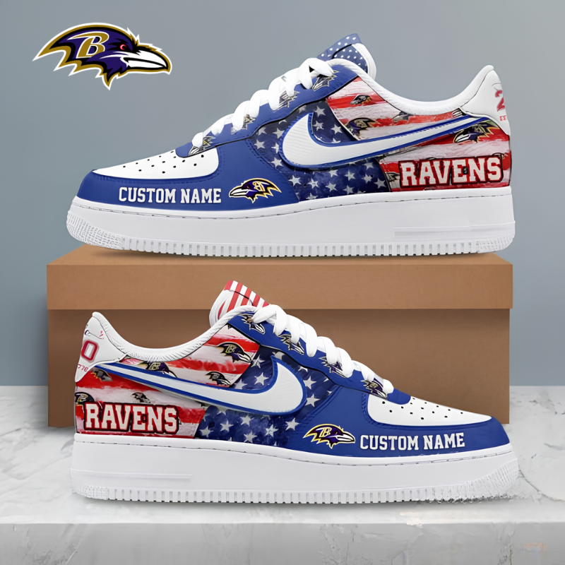 Limited Edition – Customized NFL Baltimore Ravens Af1 Shoes