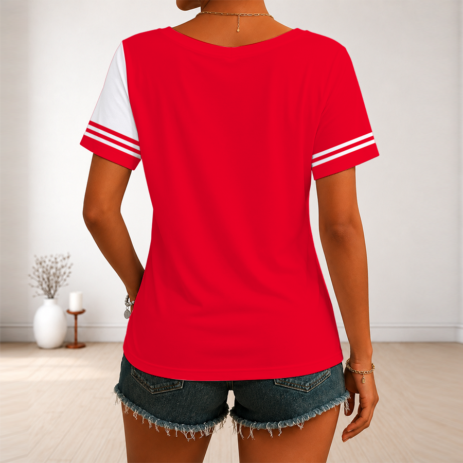 Limited Edition – Customized NHL New Jersey Devils V-Neck Female Shirt - Image 2
