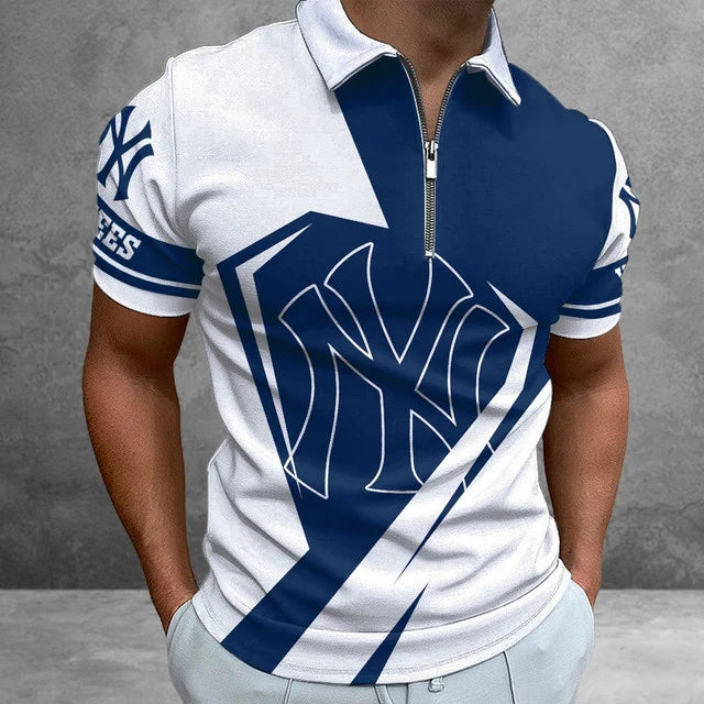 Limited Edition – Customized MLB New York Yankees Zip Polo Shirt