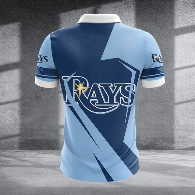Limited Edition – Customized MLB Tampa Bay Rays Zip Polo Shirt - Image 2