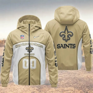 Limited Edition – Customized NFL New Orleans Saints Windbreaker Jacket