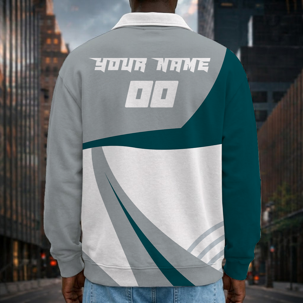 Limited Edition – Customized NFL Philadelphia Eagles Long Sleeve Polo Shirt - Image 2