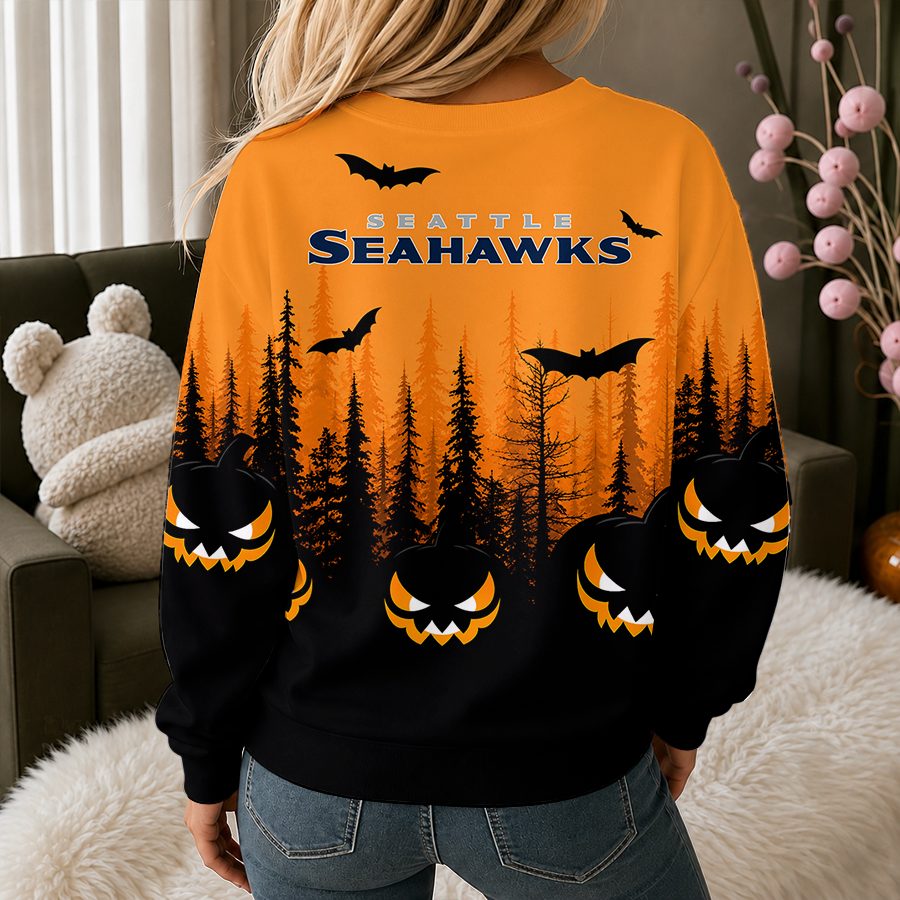 Limited Edition – Customized NFL Seattle Seahawks Unisex Halloween Sweatshirt - Image 2