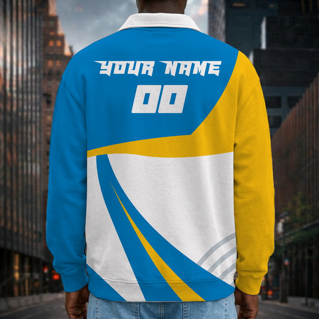 Limited Edition – Customized NFL Los Angeles Chargers Long Sleeve Polo Shirt - Image 2
