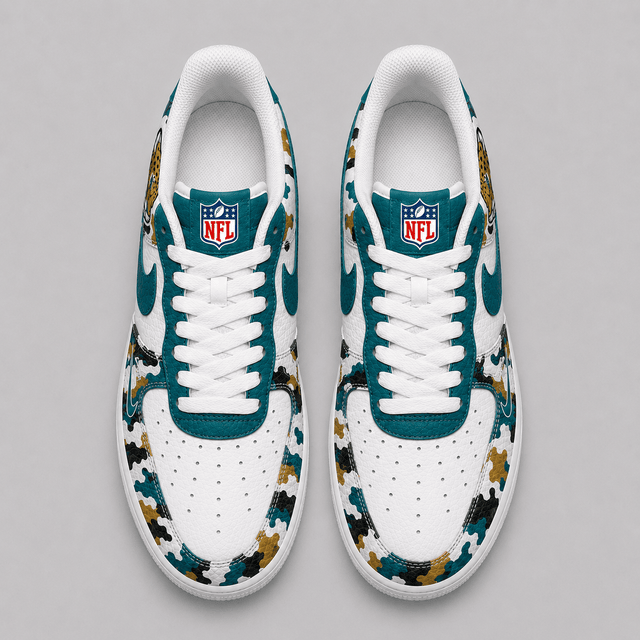 Limited Edition – Customized NFL Jacksonville Jaguars Air Force 1 Shoes - Image 2