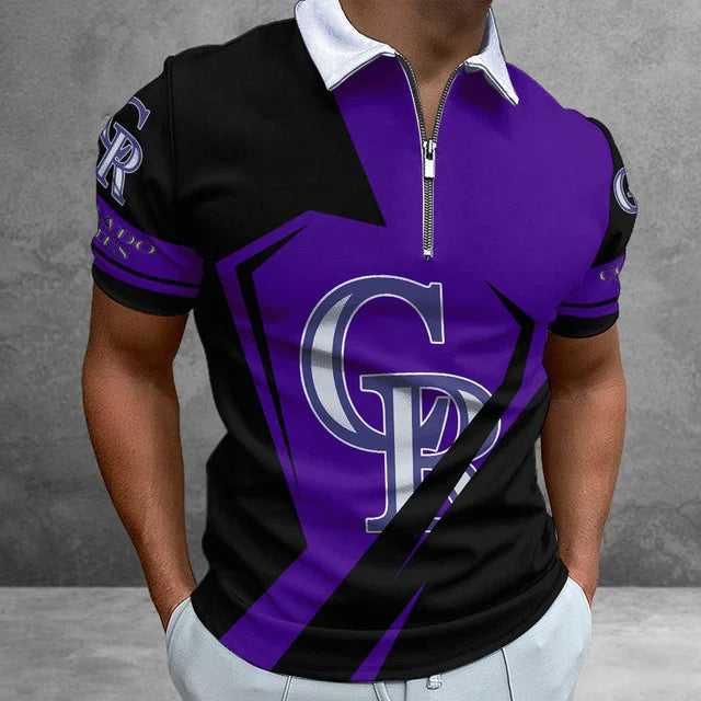 Limited Edition – Customized MLB Colorado Rockies Zip Polo Shirt