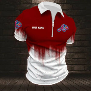 Limited Edition – Customized MLB Atlanta Braves Zip Polo Shirt