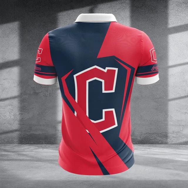 Limited Edition – Customized MLB Cleveland Guardians Zip Polo Shirt - Image 2